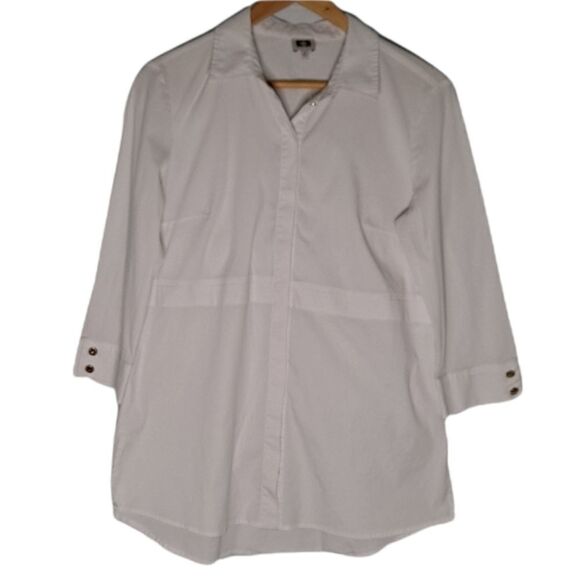 Anne Klein Collared Button Front Tunic - Picture 1 of 6